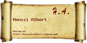 Henczi Albert névjegykártya