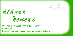 albert henczi business card